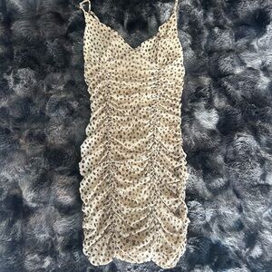 Urban Outfitters Rouched Anima Print Mini Dress